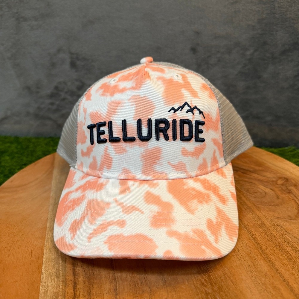 Gear For Sports Telluride Trucker Hat Mens One Size Orange White Tie Dye Mesh